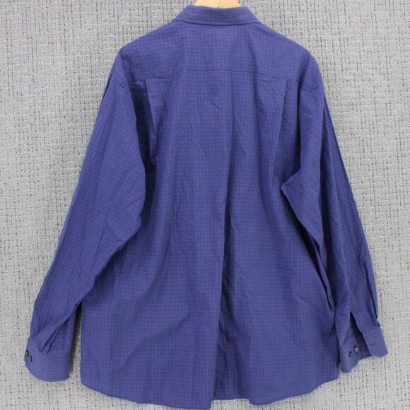 Scott Barber Shirt Mens 2XL Blue Plaid Button Down Long Sleeve Collared Cotton - Picture 7 of 9